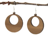 Ohrring aus Holz rund dunkel Nussbaum Ohrring aus Holz rund dunkel Nussbaum