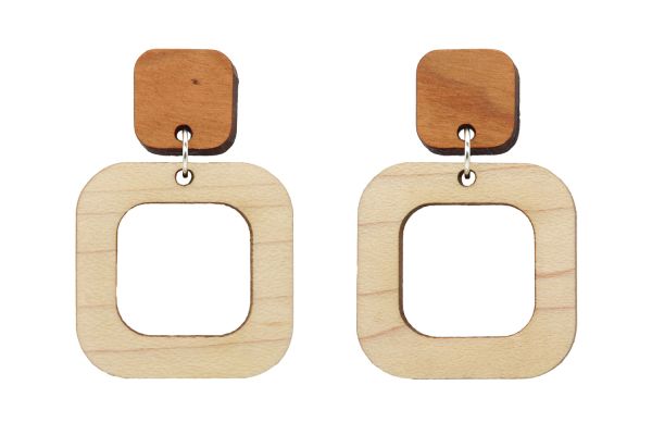Individuelle Holzohrringe Betty