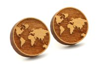 Weltkugel Ohrstecker Holzohrringe Weltkugel Ohrstecker Holzohrringe