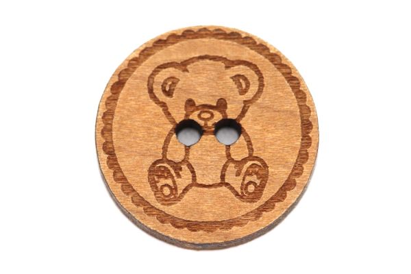 Holzknöpfe Gravur Teddybär 12-30mm