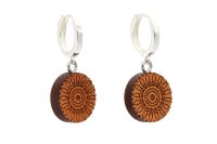 Blooming Creole Holzohrringe Silber 925er Blooming Creole Holzohrringe Silber 925er