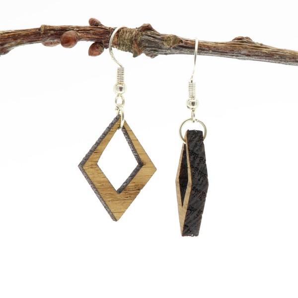 Ohrringe EIcheholz modern 926 Silber