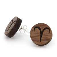 Sternzeichen Ohrstecker aus Holz Sternzeichen Ohrstecker aus Holz