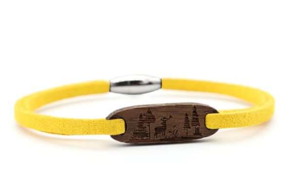 Armband Nuss Gravur Hirsch