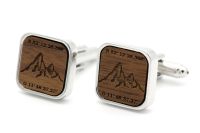 Manschettenknöpfe Eckig - Berge und Koordinaten Manschettenknöpfe Eckig - Berge und Koordinaten