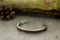 Armreif Shine Silber mit Nussbaum Holz Armreif Shine Silber mit Nussbaum Holz