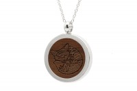 Halskette mit Anhänger Holz Fuchs Gravur Halskette mit Anhänger Holz Fuchs Gravur