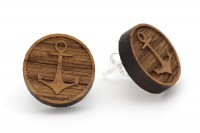 Anker Gravur Holzohrringe Anker Gravur Holzohrringe