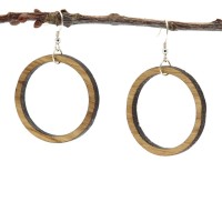 Ohrringe aus Holz Kreis rund Circum Eiche Ohrringe aus Holz Kreis rund Circum Eiche
