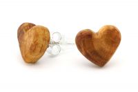 Ohrringe Herz Pflaumenholz 12mm Ohrringe Herz Pflaumenholz 12mm