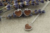 Heart Light Schmuckset Nussbaum Holz 925 Silber Heart Light Schmuckset Nussbaum Holz 925 Silber