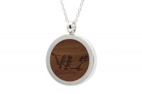 Halskette mit Anhänger Holz Vögel Gravur Halskette mit Anhänger Holz Vögel Gravur