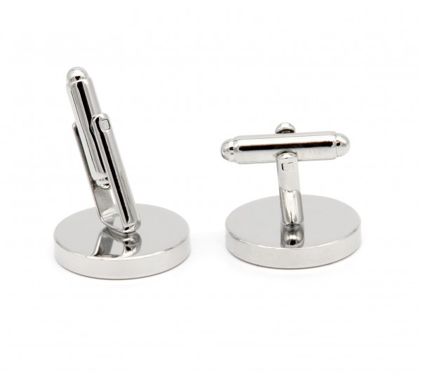 B Baosity Manschettenknöpfe Rohlinge - 20 Stück Silberweiße Runde Metall-Rohlinge Für Cufflinks