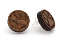 Pfote Gravur Holzohrringe Pfote Gravur Holzohrringe