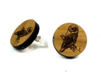 Handmade Ohrring Eiche mit Gravur "Eule" Handmade Ohrring Eiche mit Gravur "Eule"