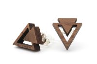 Doppel Dreieck Ohrstecker Holzohrringe Doppel Dreieck Ohrstecker Holzohrringe