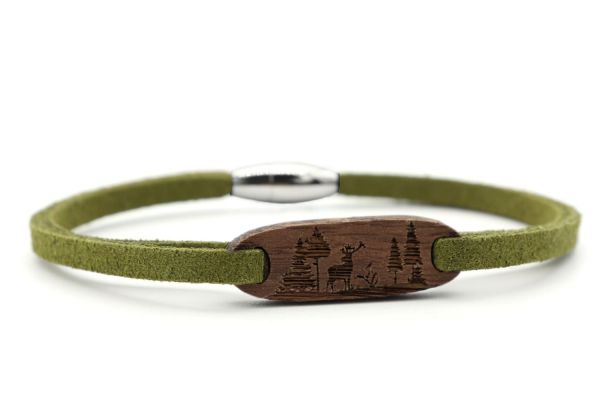 Armband Nuss Gravur Hirsch