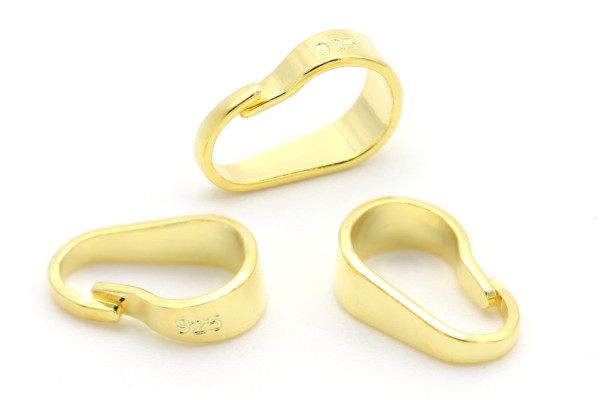 Collierschlaufen 7x5mm 925-Silber 18K-Gold