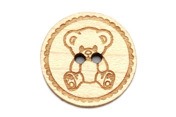 Holzknöpfe Gravur Teddybär 12-30mm